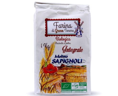 Stone ground organic whole wheat flour Molino Sapignoli